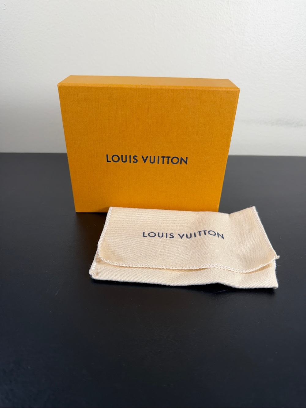 Authentic Louis Vuitton Empty Gift Box 6”x5”x1.5” & Dust Bag Tab Drawer